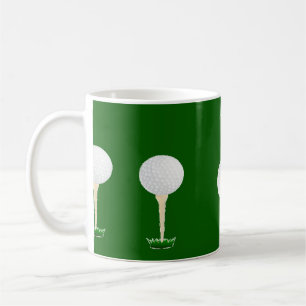 Golf Bälle Muster auf Grün Kaffeetasse