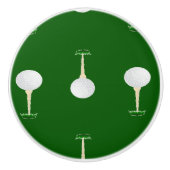 Golf Bälle Muster auf Grün Keramikknauf (Vorderseite)