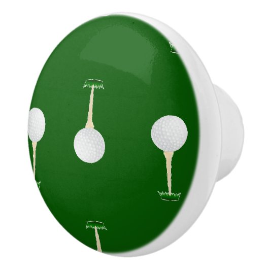 Golf Bälle Muster auf Grün Keramikknauf (Rechts)