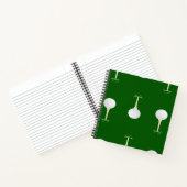 Golf Bälle Muster auf Grün Notizblock (Innenseite)