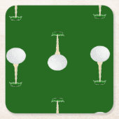 Golf Bälle Muster auf Grün Rechteckiger Pappuntersetzer (Vorderseite)