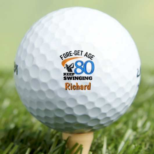 Golf Balls 80 Jahre Hübsches Geschenk Blau Golfball