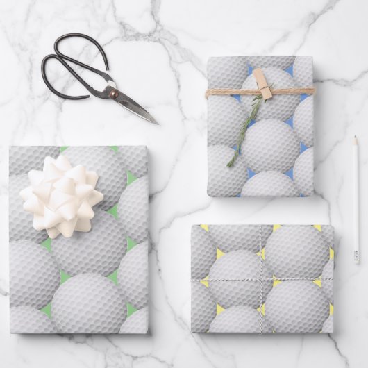 Golf Balls Abstraktes Design Wrapping Paper Set Geschenkpapier Set (Vorderseite)