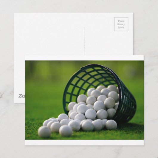 Golf Balls Bucket Postkarte (Vorne/Hinten)