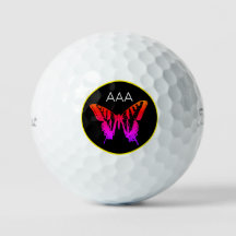 Golf Balls CUSTOM MONOGRAM BUTTERFLUSS IN RAINBOW