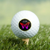 Golf Balls CUSTOM MONOGRAM BUTTERFLUSS IN RAINBOW Golfball (Insitu T-Shirt)