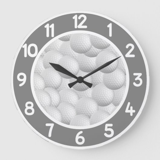 Golf Balls custom wall clock Große Wanduhr (Vorderseite)