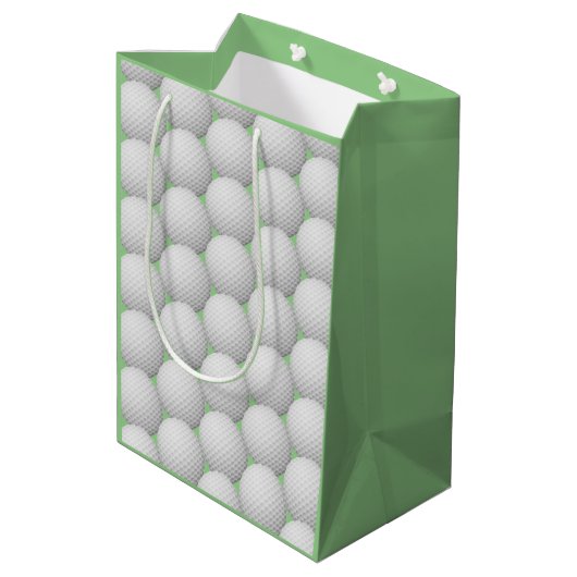 Golf Balls - Design-Geschenktasche Mittlere Geschenktüte (Rückseite Schrägansicht)