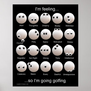 Golf Balls Emotionsdiagramm Poster