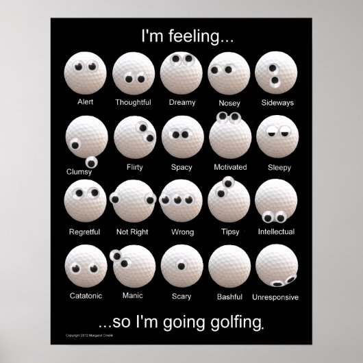 Golf Balls Emotionsdiagramm Poster (Vorne)