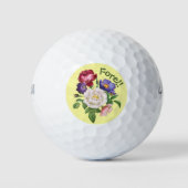 GOLF BALLS - farbenprächtiges BlumenBouquet Design Golfball (Vorderseite)