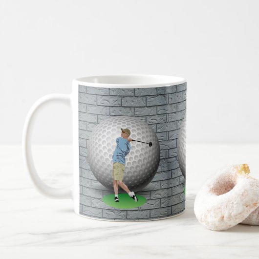 Golf Balls Golfer Tasse (Mit Donut)