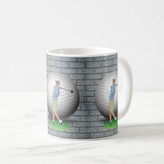 Golf Balls Golfer Tasse (VorderseiteRechts)
