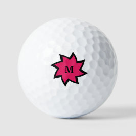 Golf Balls in Rosa und Schwarz-Sternexplosion Golfball