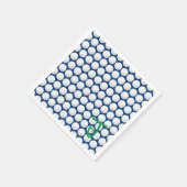Golf Balls INITIAL Blau Weiß Grün Moderner Golfer Serviette (Ecke)