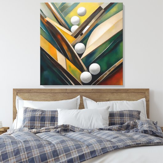 Golf Balls - Malerei - Leinwand Art Print (Insitu (Schlafzimmer))