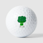 Golf Balls Mit Monogramm Broccoli Design Golfball (Vorderseite)