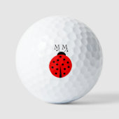 Golf Balls Mit Monogramm Ladybug Design Golfball (Vorderseite)