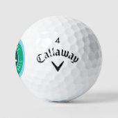 Golf Balls mit stylishen Blue Green Monogram Golfball (Logo)