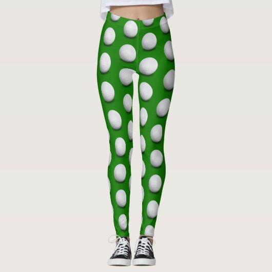 Golf Balls Muster | Cooles Girl-Green-Sportgeschen Leggings (Vorderseite)