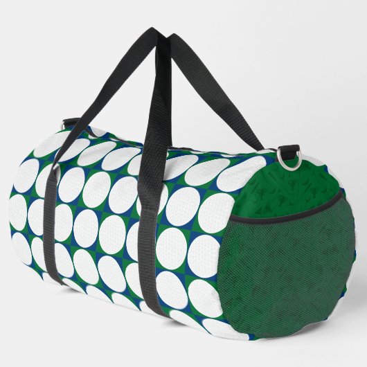 Golf Balls Muster INITIALS Green Blue Preppy Fun Duffle Bag (Rechte Ecke)