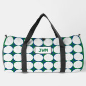 Golf Balls Muster INITIALS Green Blue Preppy Fun Duffle Bag (Rückseite)