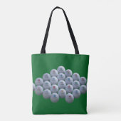 Golf Balls on a Green Background Are on a Shopping Tasche (Rückseite)