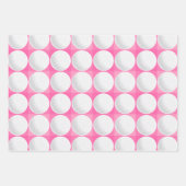 Golf Balls Pink Preppy Ladys Golfing Kariert Spaß Geschenkpapier Set (Vorderseite)