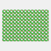 Golf Balls Santa's Hat & Snowflakes farbenfroh Geschenkpapier Set (Vorderseite 3)