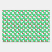 Golf Balls Santa's Hat & Snowflakes farbenfroh Geschenkpapier Set (Vorderseite)