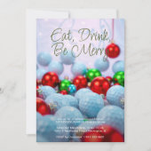 Golf Balls & Shiny Ornaments Feierliche Festlichke Einladung (Vorderseite)