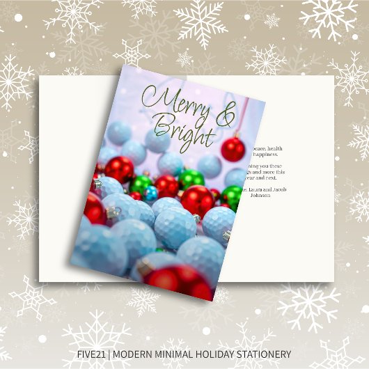 Golf Balls & Shiny Ornaments Feiertagskarte