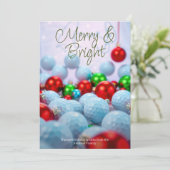 Golf Balls & Shiny Ornaments Feiertagskarte (Stehend Vorderseite)