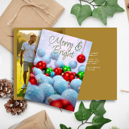 Golf Balls & Shiny Ornaments ・ Foto der Familie Go Feiertagskarte