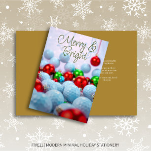 Golf Balls & Shiny Ornaments ・ Gold Feiertagskarte
