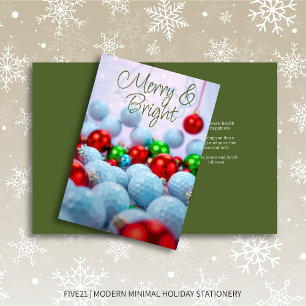 Golf Balls & Shiny Ornaments ・ Green Feiertagskarte
