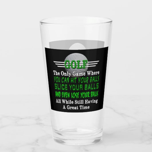 Golf Balls Spaß Glas (Rückseite)