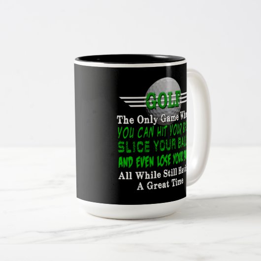 Golf Balls Spaß Zweifarbige Tasse (VorderseiteRechts)