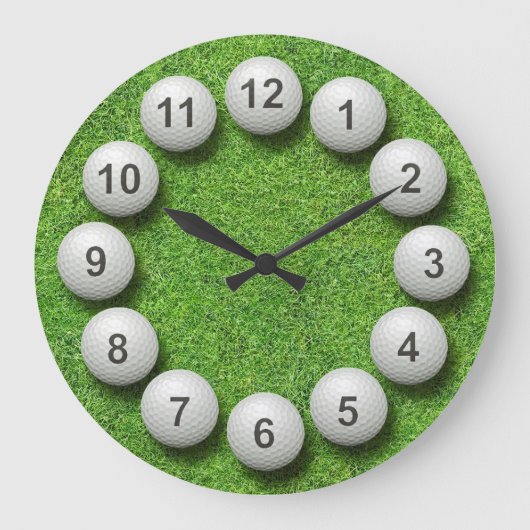 Golf Balls Time Große Wanduhr (Vorderseite)