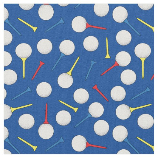Golf Balls und T-Shirts Muster auf blau Stoff (Nahaufnahme)