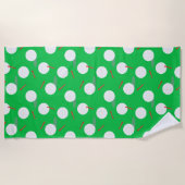 Golf Balls und T-Shirts Muster, Fun Golfer Strandtuch (Vorderseite)