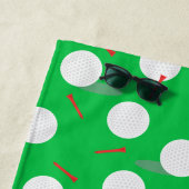 Golf Balls und T-Shirts Muster, Fun Golfer Strandtuch (Beispiel)