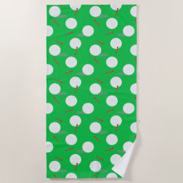 Golf Balls und T-Shirts Muster, Fun Golfer Strandtuch