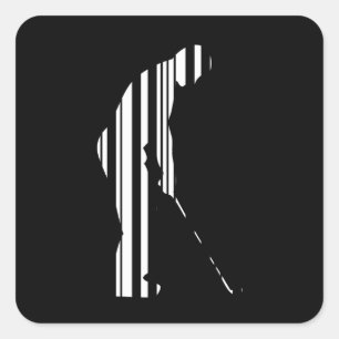GOLF BAR CODE Golfer Golfing Sports Design Quadratischer Aufkleber