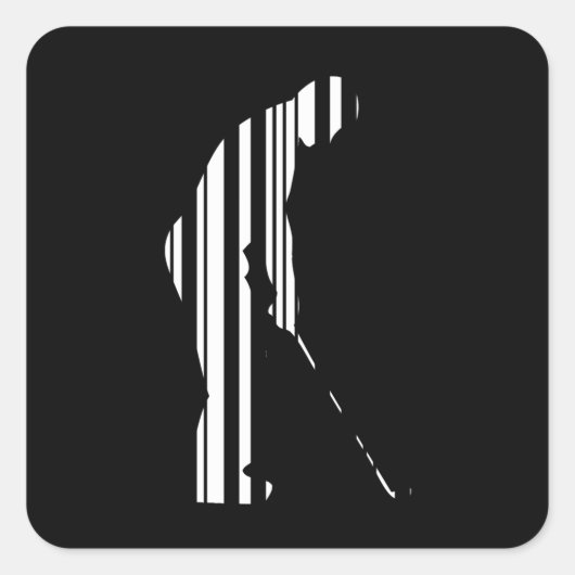 GOLF BAR CODE Golfer Golfing Sports Design Quadratischer Aufkleber (Vorderseite)