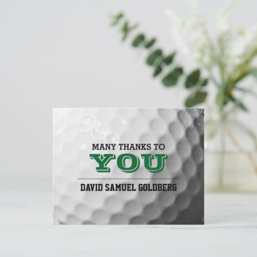 Golf Bar Mitzvah Danke Karte (Stehend Vorderseite)