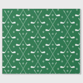 Golf Bat und grüner Hintergrund Geschenkpapier (Flach)