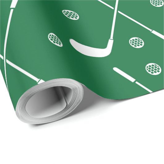 Golf Bat und grüner Hintergrund Geschenkpapier (Rolleneckpunkt)