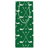 Golf Bat und grüner Hintergrund Geschenktüte Für Weinflaschen (Rückseite)