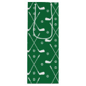 Golf Bat und grüner Hintergrund Geschenktüte Für Weinflaschen (Vorderseite)